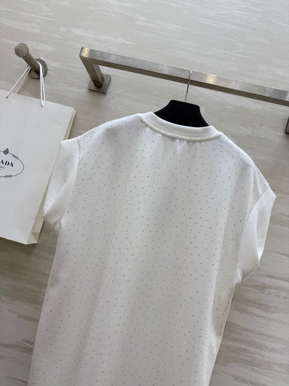 Prada 25 Diamond Dress White Cotton