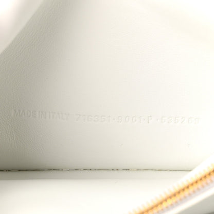 Extra Supple Calfskin Crocodile Embossed Small Crush Chain Bag Optic White