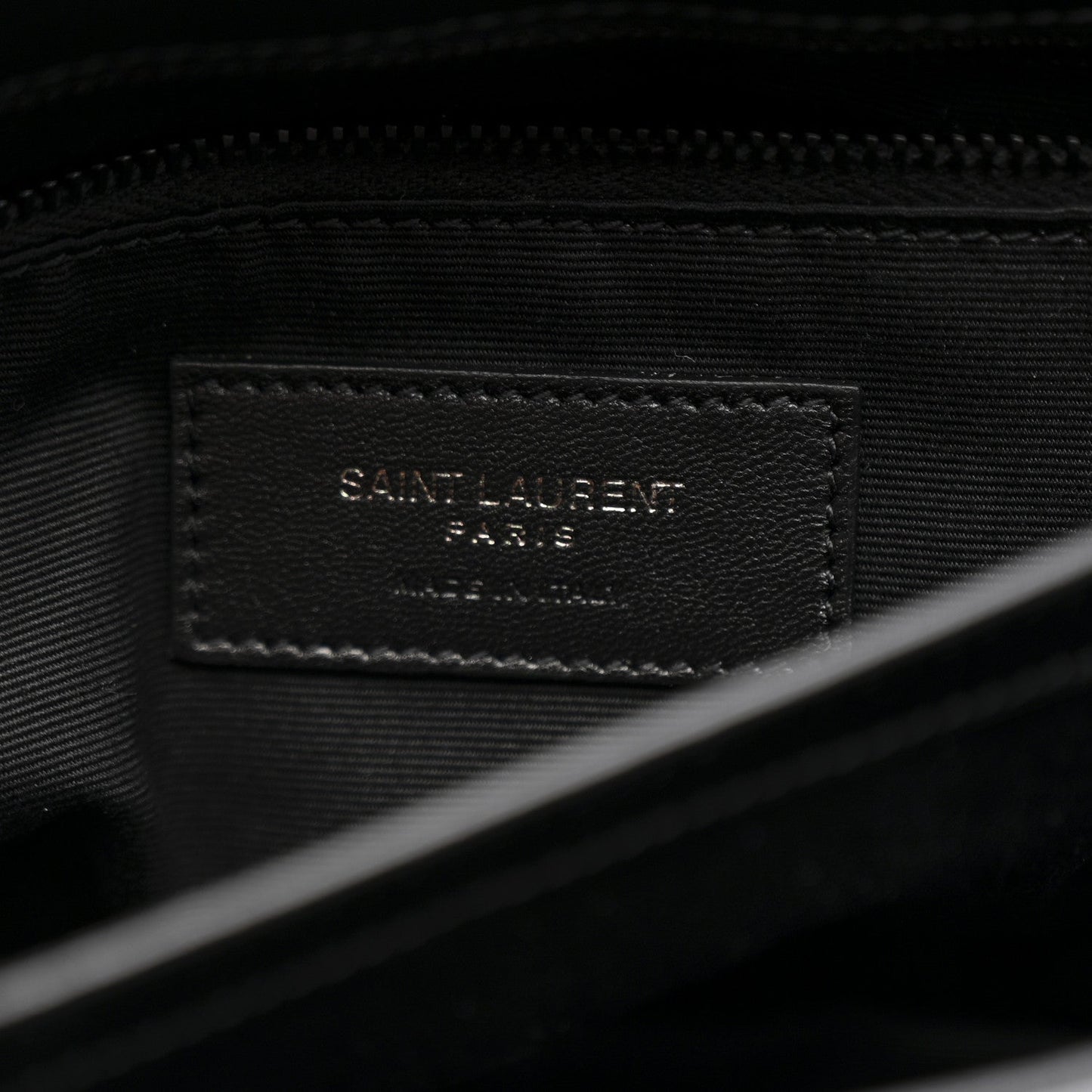 Calfskin Y Quilted Monogram Monochrome Toy Loulou Crossbody Bag Black