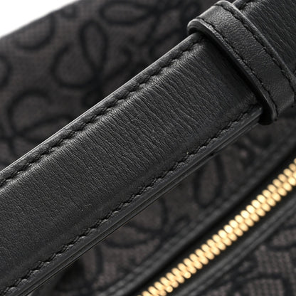 Jacquard Anagram Calfskin Medium Cubi Bag Anthracite Black