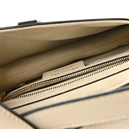 Grained Calfskin Saddle Bag White