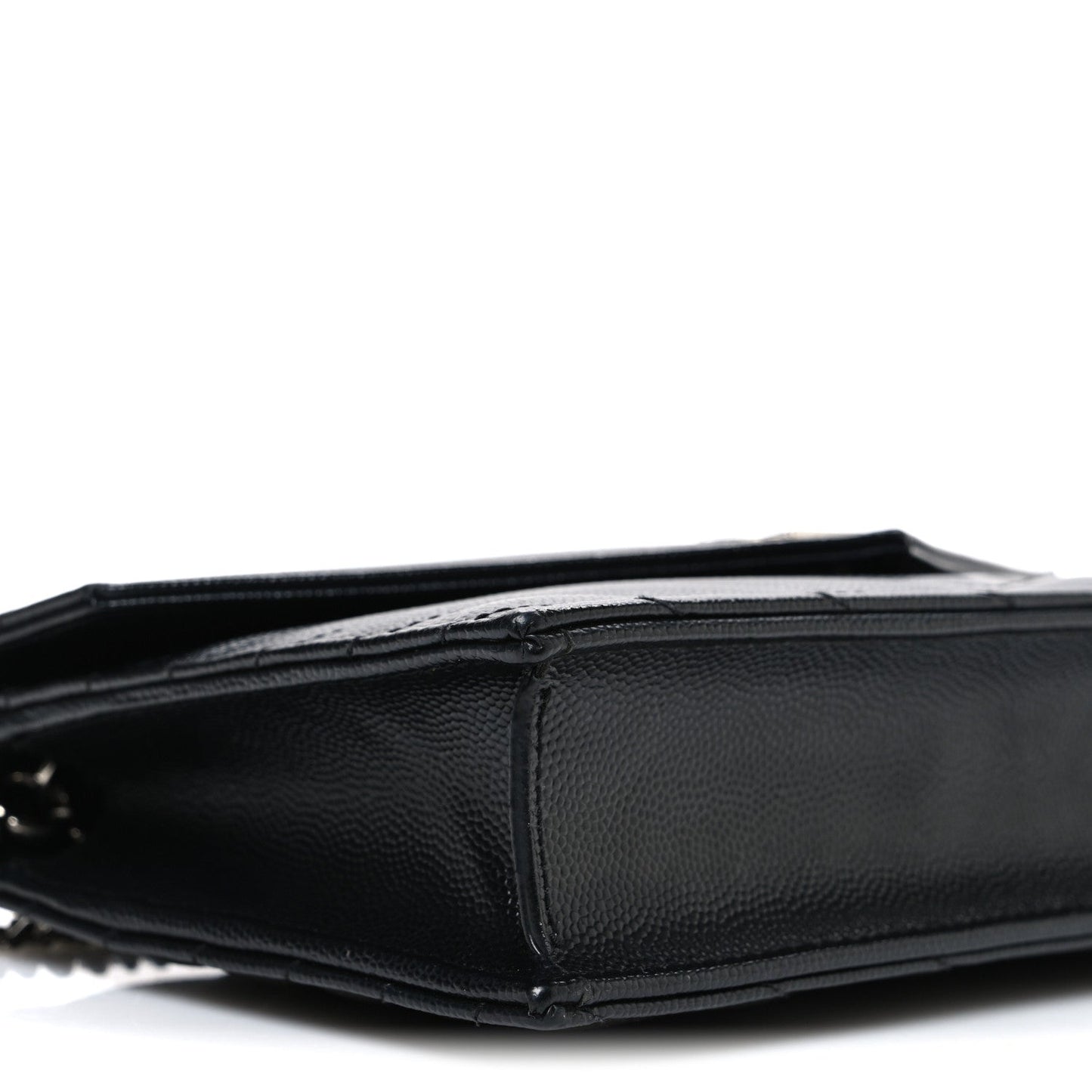 Grain De Poudre Matelasse Chevron Monogram Chain Wallet Black