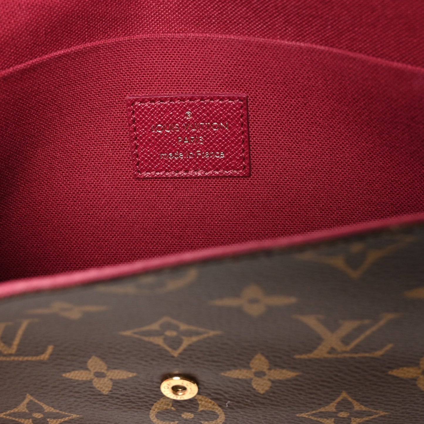 Monogram Pochette Felicie Chain Wallet Fuchsia