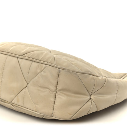 Re-Nylon Triangle Quilted Padded Patchwork System Shoulder Bag Deserto