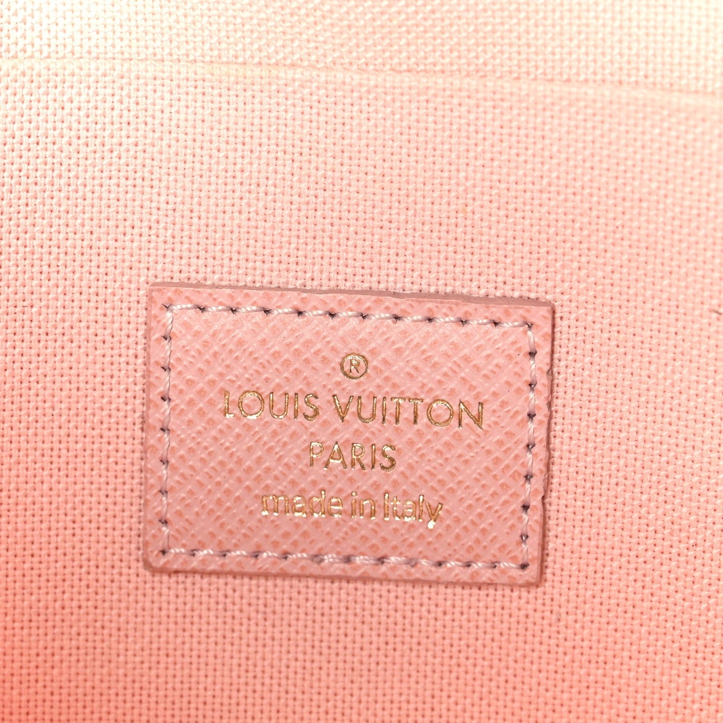 Damier Azur Pochette Felicie Chain Wallet Rose Ballerine