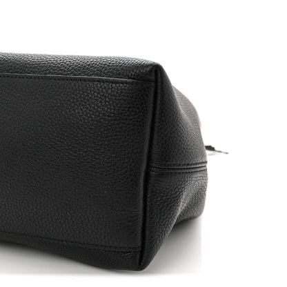 Pebbled Calfskin Medium Soho Chain Shoulder Bag Black