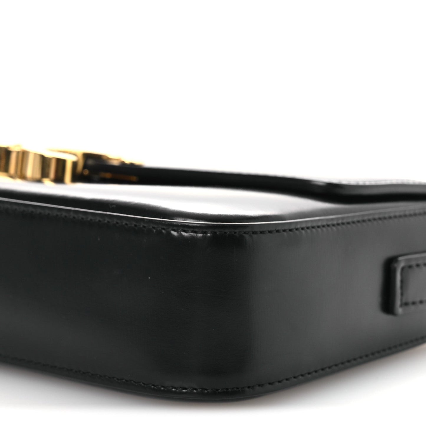 Shiny Calfskin Triomphe Shoulder Bag Black