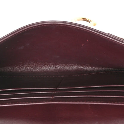 Oblique Saddle Chain Long Wallet Bordeaux
