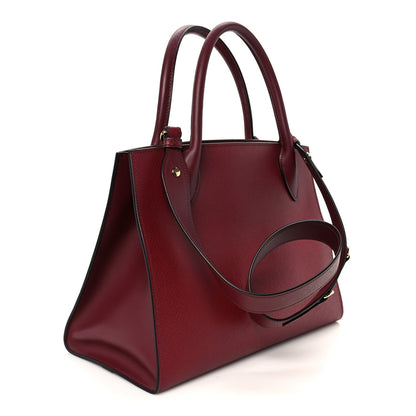 Saffiano Cuir Calfskin Medium Monochrome Top Handle Tote Cerise