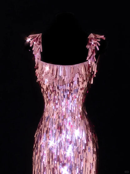 formaldressy-Pink Exquisite Short Sequin Homecoming Dress Birthday Party Dress gh5378