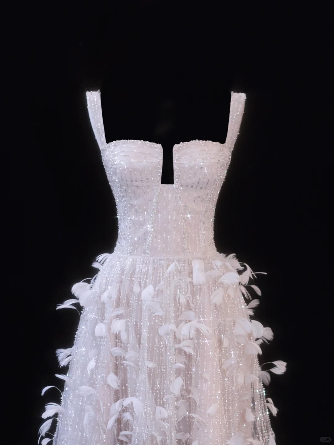 formaldressy-Pink Feather Exquisite Beaded Short Tulle Homecoming Dress Birthday Party Dress gh5377