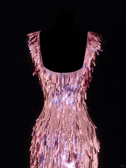 formaldressy-Pink Exquisite Short Sequin Homecoming Dress Birthday Party Dress gh5378