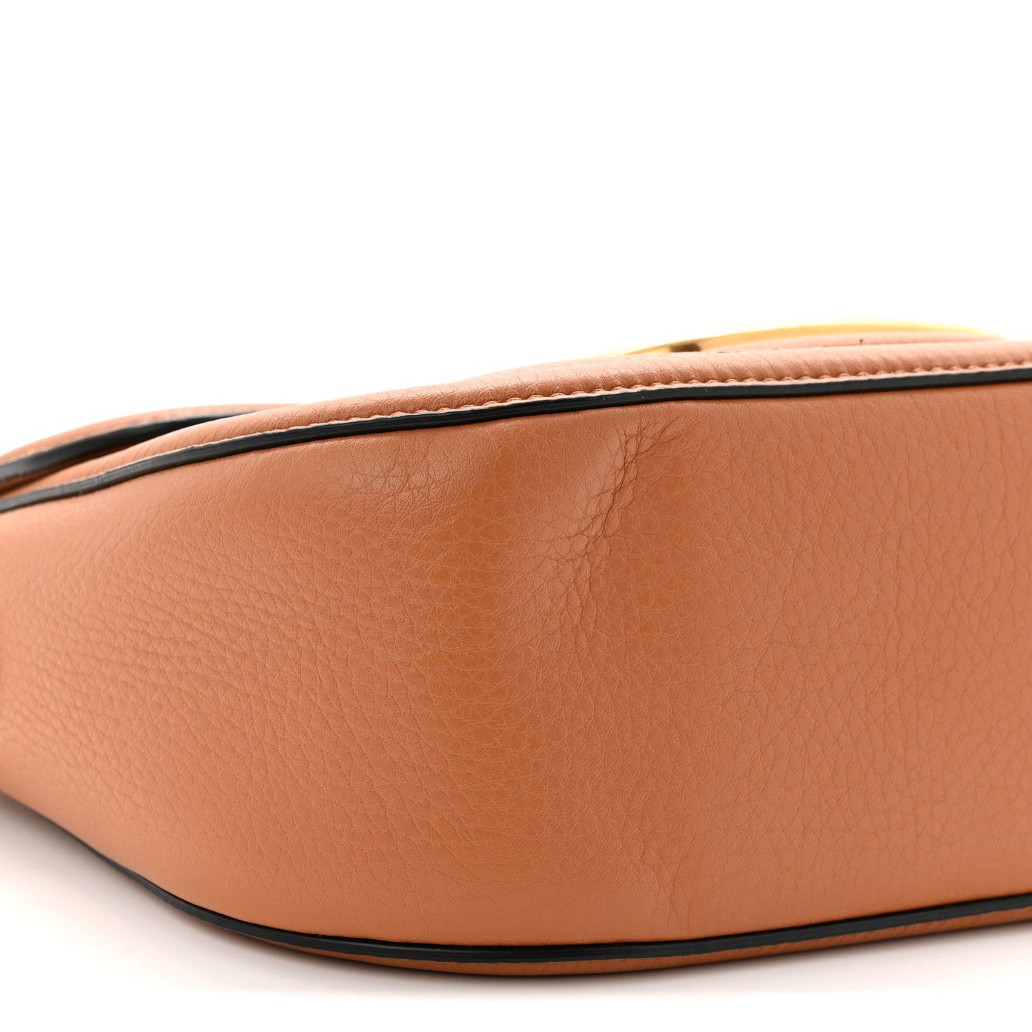 Soft Grainy Calfskin Alltime Shoulder Bag Almond Beige
