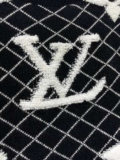 LV Flower T Shirt Black Polyamide Wool