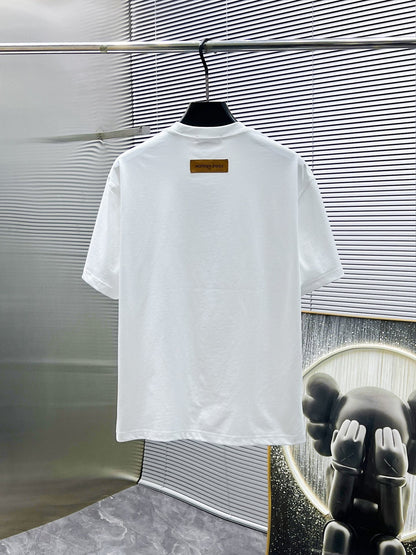 LV WHITE COTTON T-SHIRT COLORFUL LOGO 238820