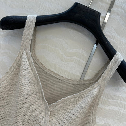 Miu SS26 Knit Top Ivory Cotton 351114