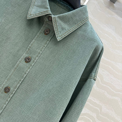 Loewe Denim Jacket Green Cotton