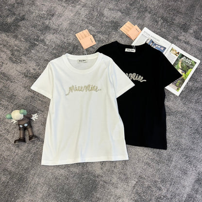 Miu SS26 Short-Sleeve T-Shirt Cotton 350689