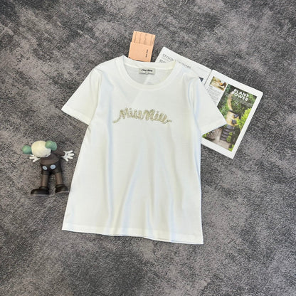 Miu SS26 Short-Sleeve T-Shirt Cotton 350689