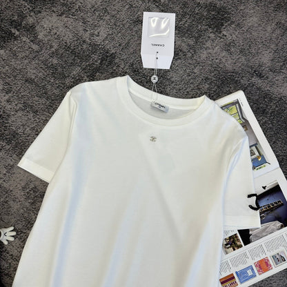 CC SS26 Embroidered Double C T-shirt Cotton 350646