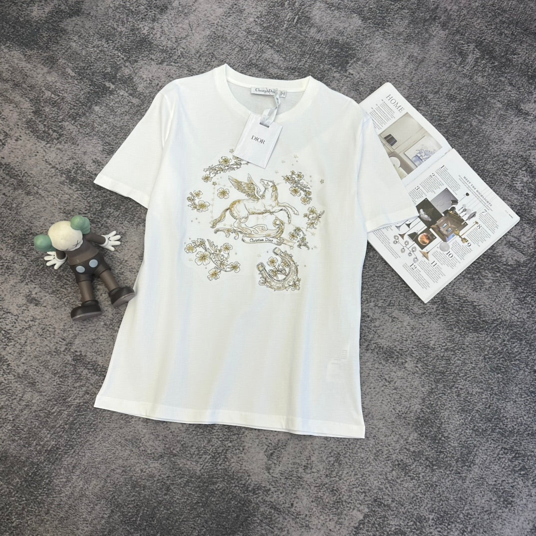 CD SS26 Pegasus Motif T-Shirt Cotton 350855