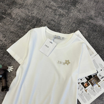CD SS26 Stylish Brand Lettering T-Shirt Cotton 350551