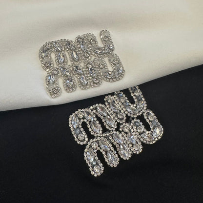 Miu SS26 Crystals Logo Embroidery T-shirt Cotton 350561