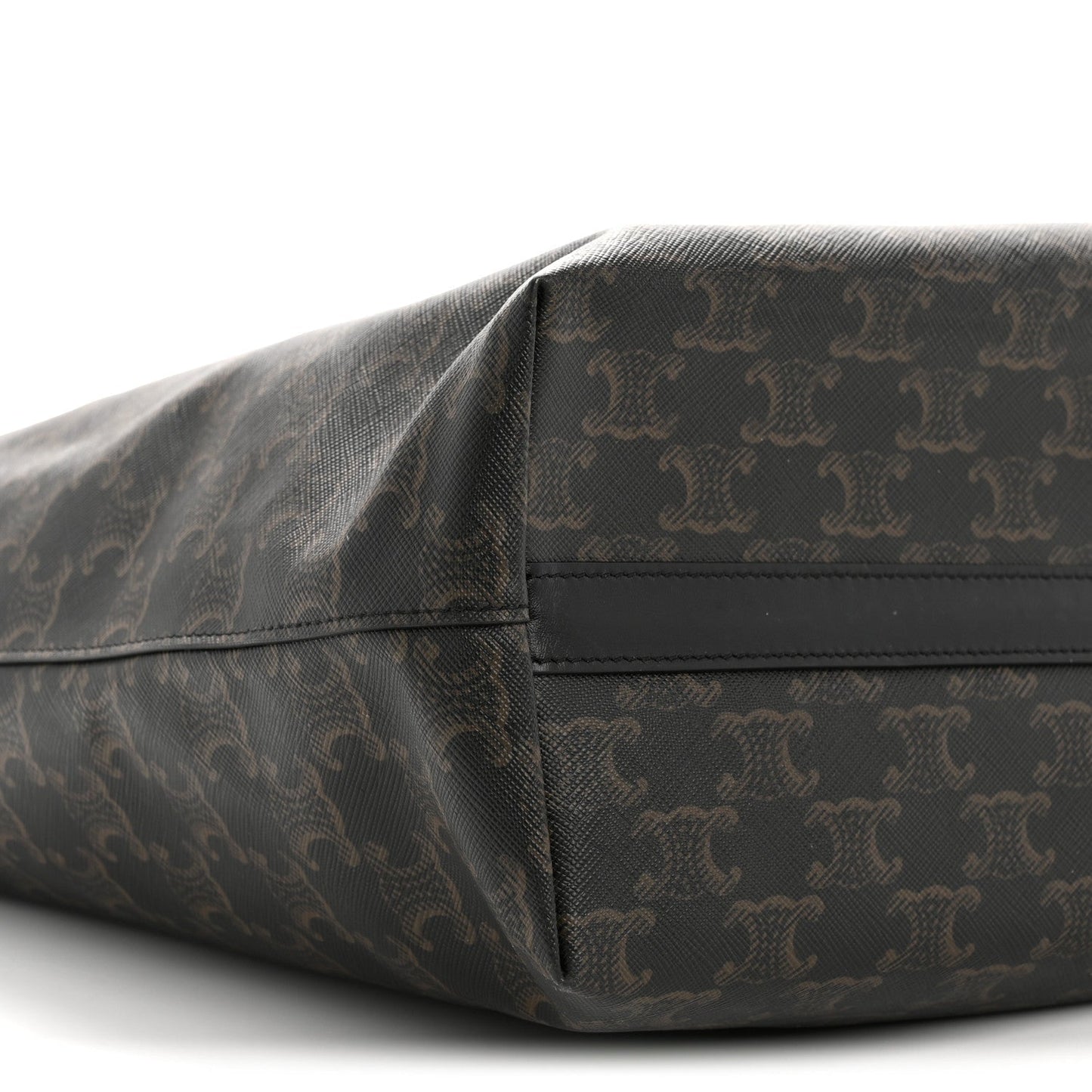 Triomphe Canvas Calfskin Wave Print Museum Bag Black