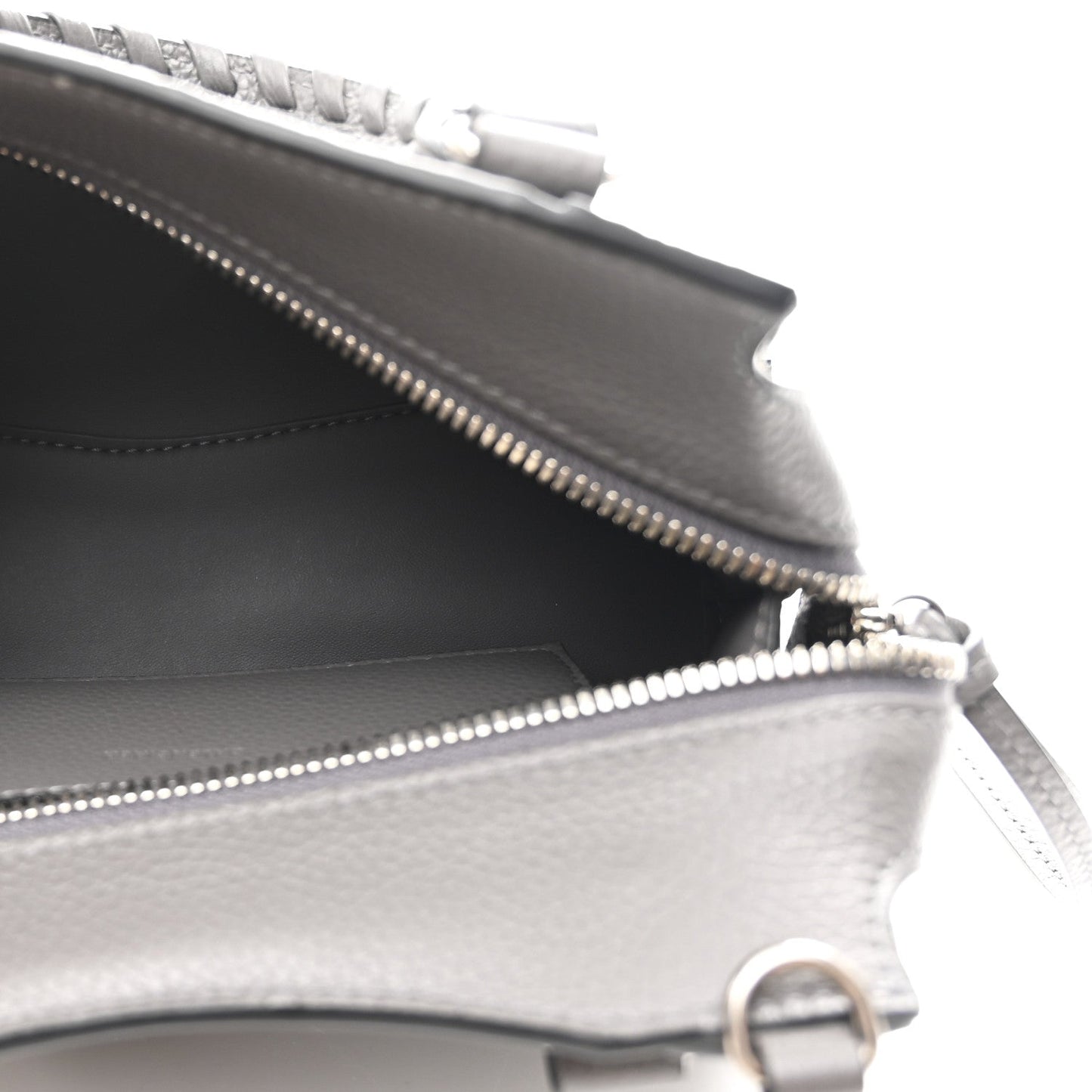 Grained Calfskin Neo Classic Silver Hardware Mini City Dark Grey