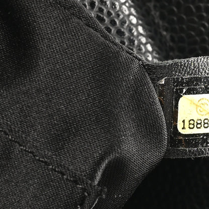 Caviar Quilted Petit Shopping Tote PST Black
