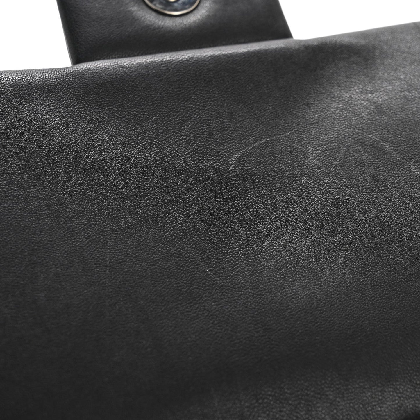 Washed Lambskin Quilted Maxi Chain Around Flap Black