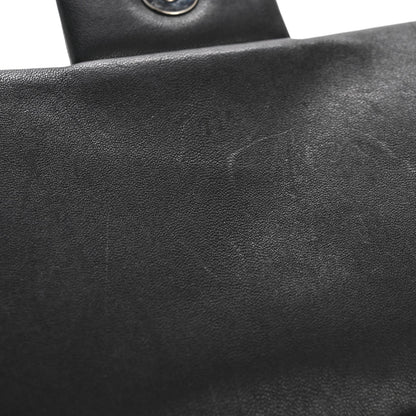 Washed Lambskin Quilted Maxi Chain Around Flap Black
