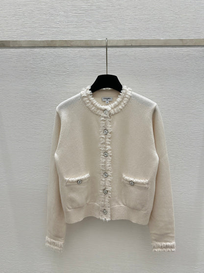 CC 25 Cardigan Black And White Cashmere 226856