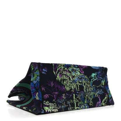 Canvas Embroidered Medium Toile de Jouy Voyage Book Tote Blue Multicolor