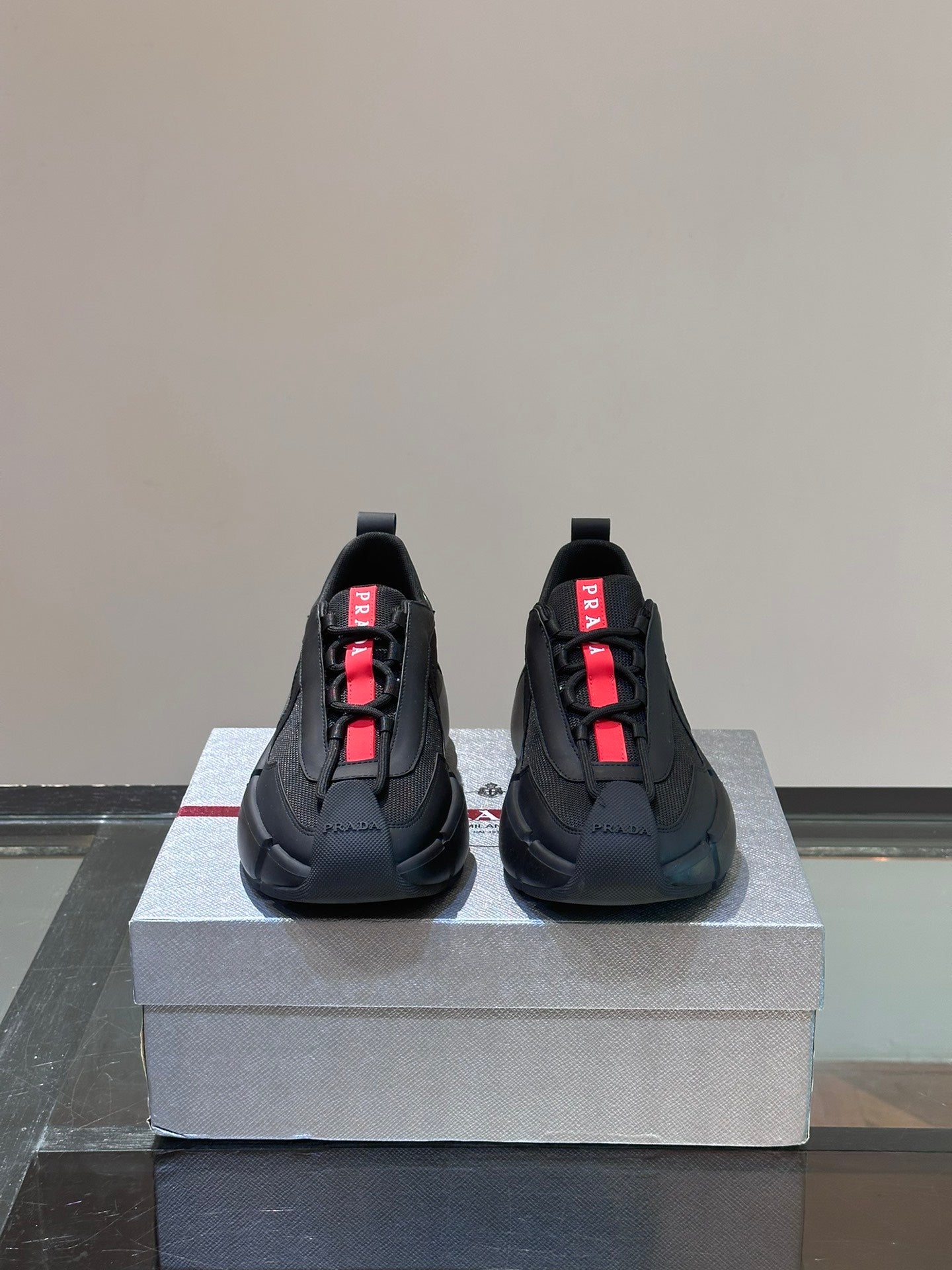 PRA AMERICA'S CUP SOFT RUBBER AND BIKE FABRIC SNEAKERS BLACK