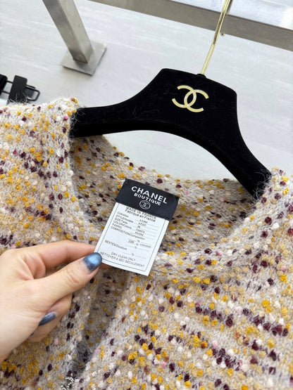 CC 2025 Cardigan Yellow Purple Wool 325788