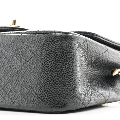 Caviar Quilted Mini Square Flap Black