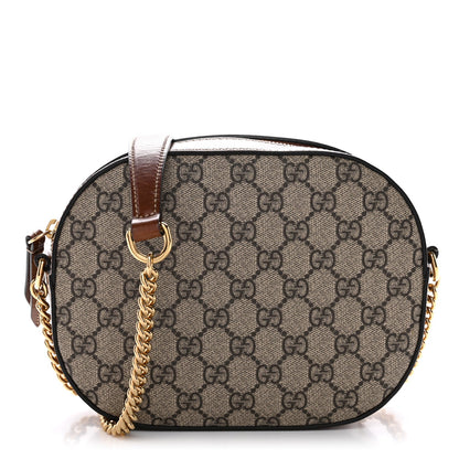 GG Supreme Monogram Cuoio Toscano Mini Chain Shoulder Bag Beige Ebony Cuir