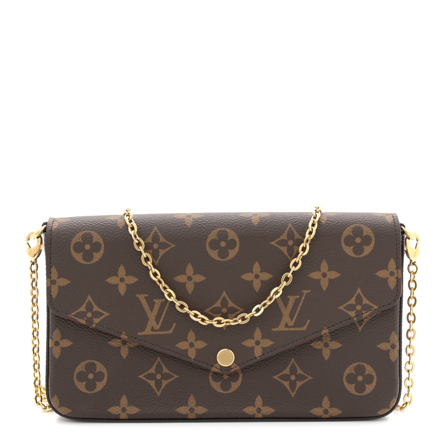 Monogram Pochette Felicie Chain Wallet Fuchsia
