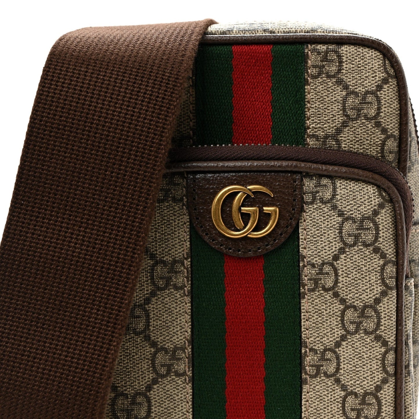 GG Supreme Monogram Web Mini Ophidia Messenger Brown