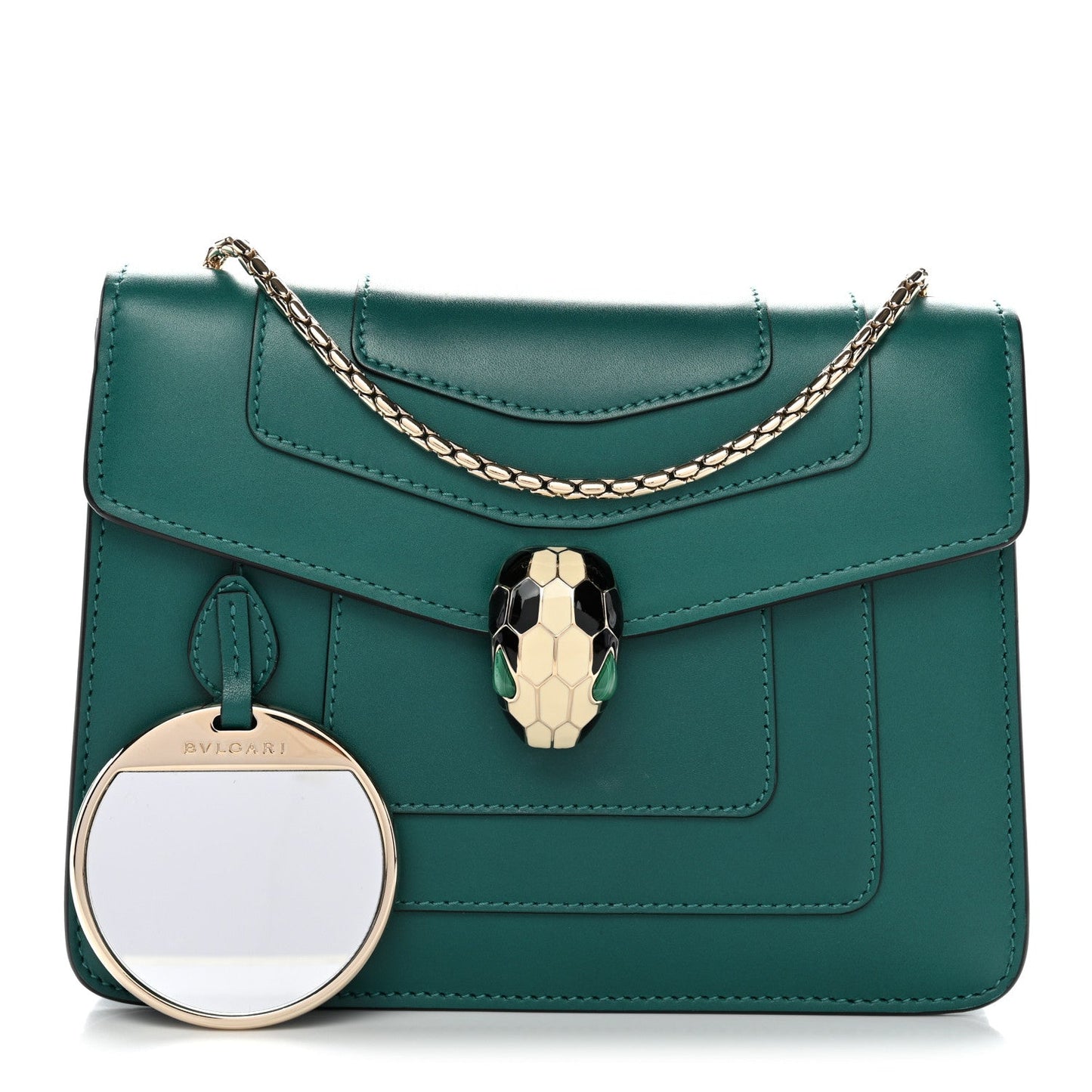 Calfskin Small Serpenti Forever Snake Strap Crossbody Bag Emerald Green