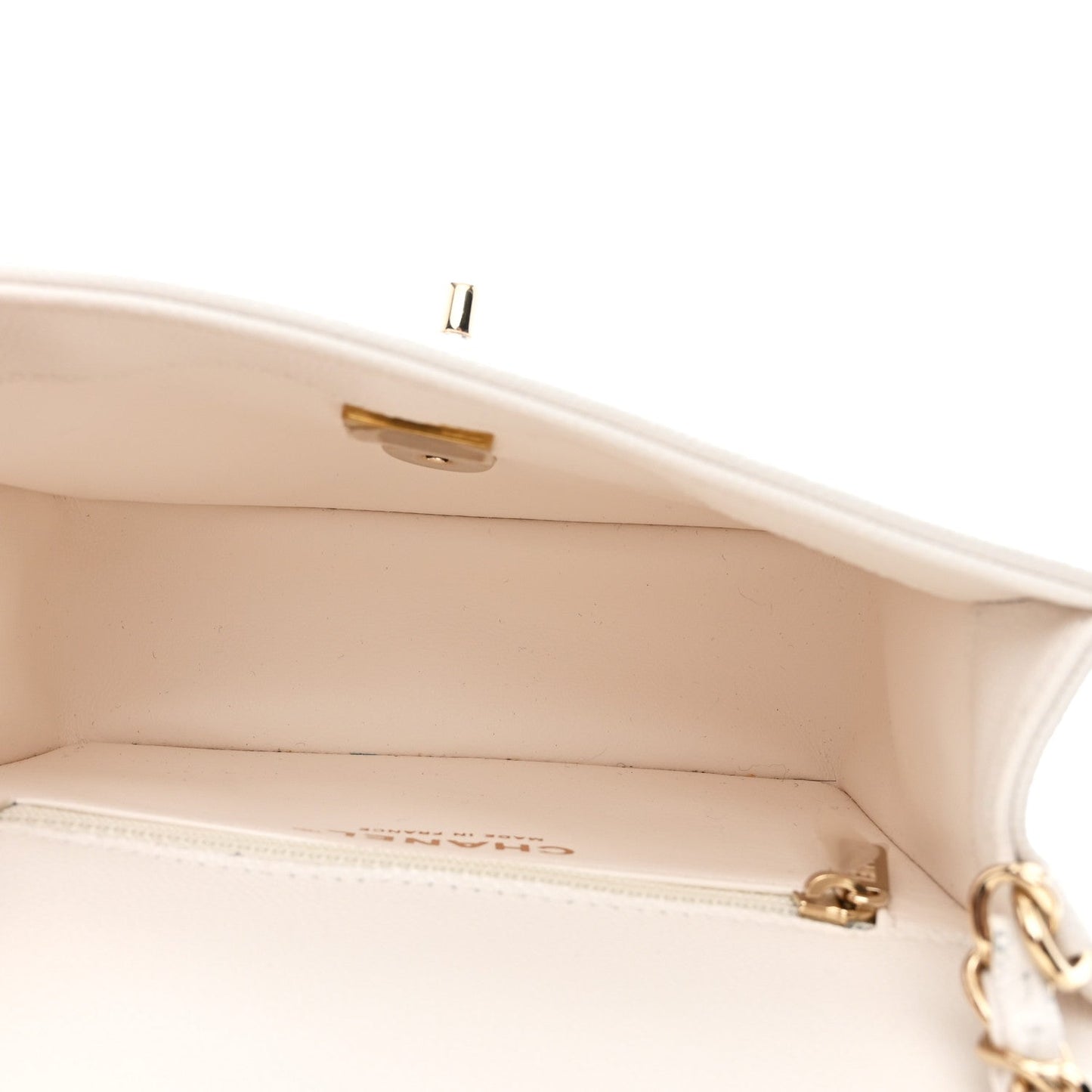 Caviar Quilted Mini Sweet Classic Flap White