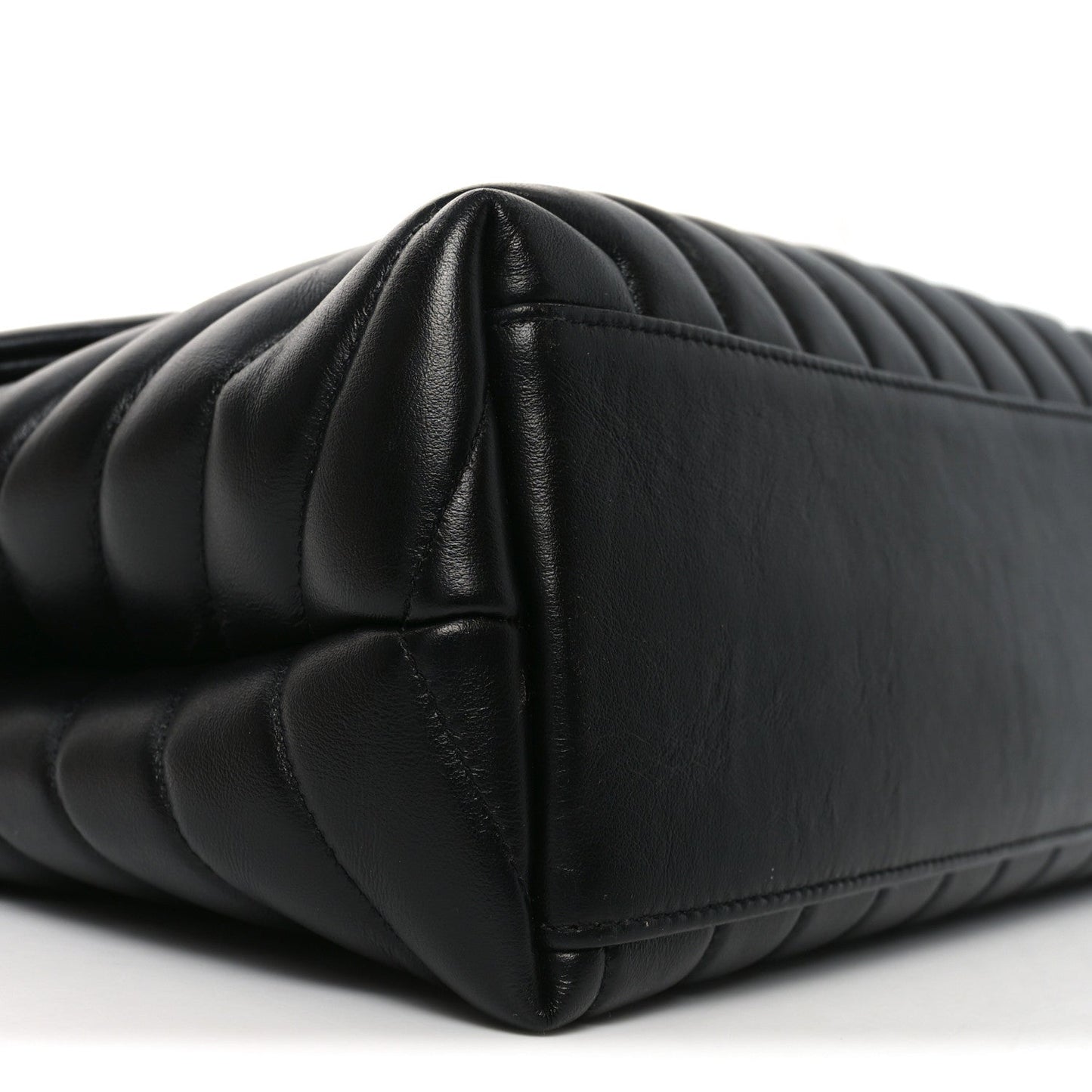 Calfskin Y Quilted Monogram Medium Loulou Chain Satchel Black