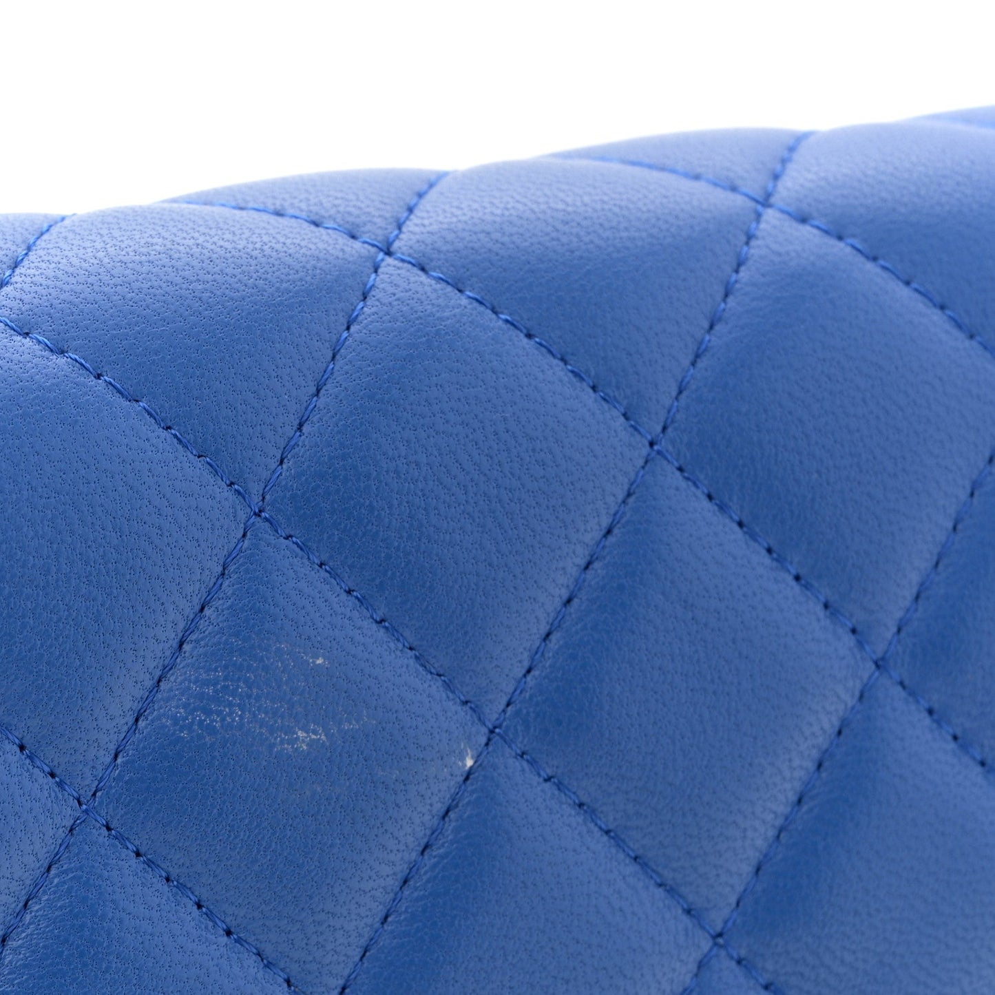Lambskin Quilted Clutch with Chain Blue