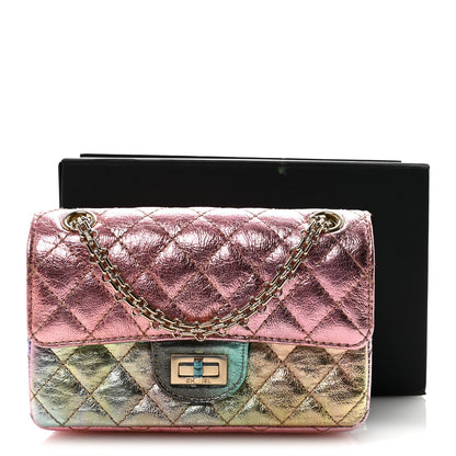 Metallic Goatskin Quilted Mini 2.55 Reissue Flap Multicolor
