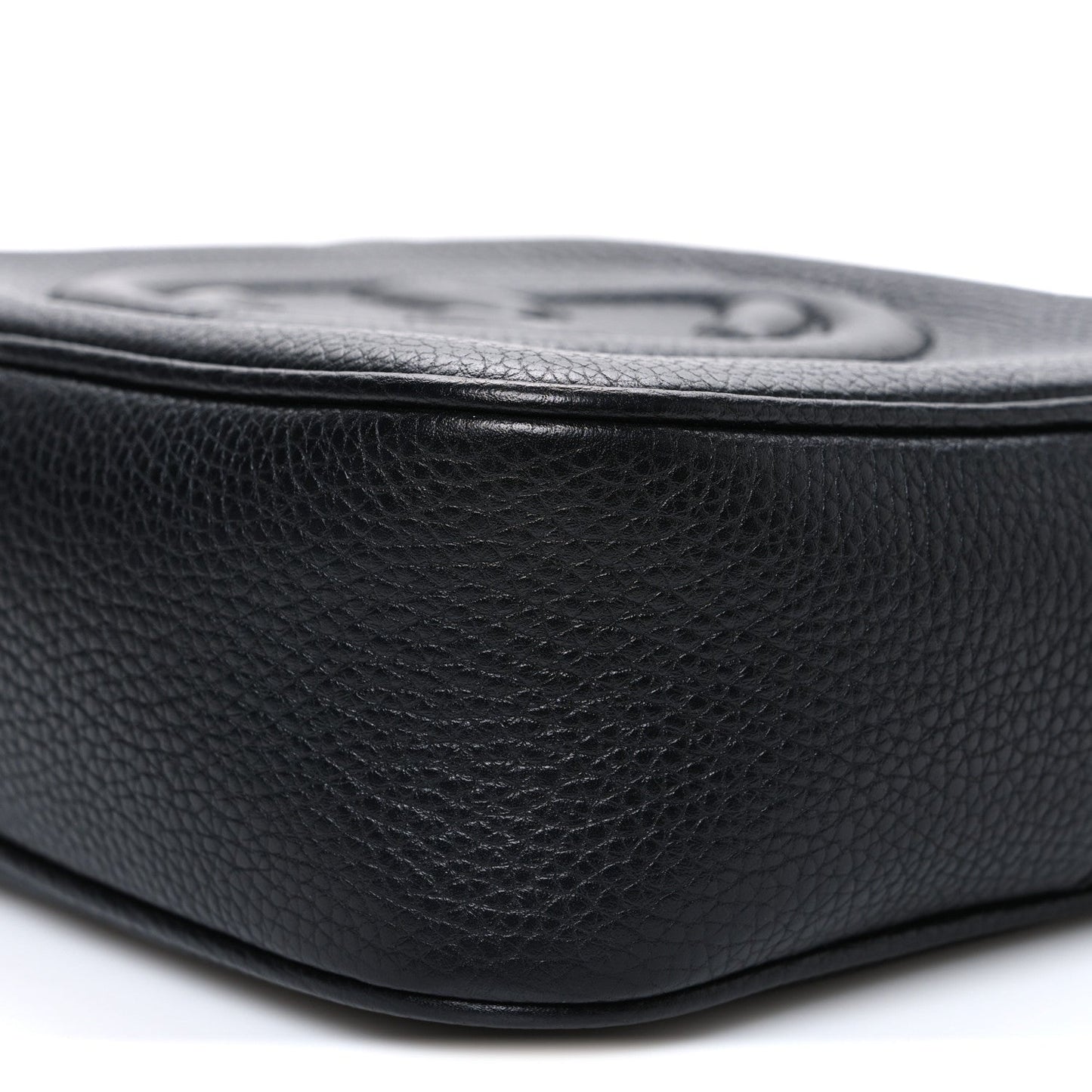 Pebbled Calfskin Small Soho Disco Bag Black