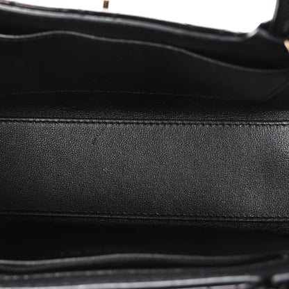 Patent Calfskin Quilted Nano Kelly Shopper Black