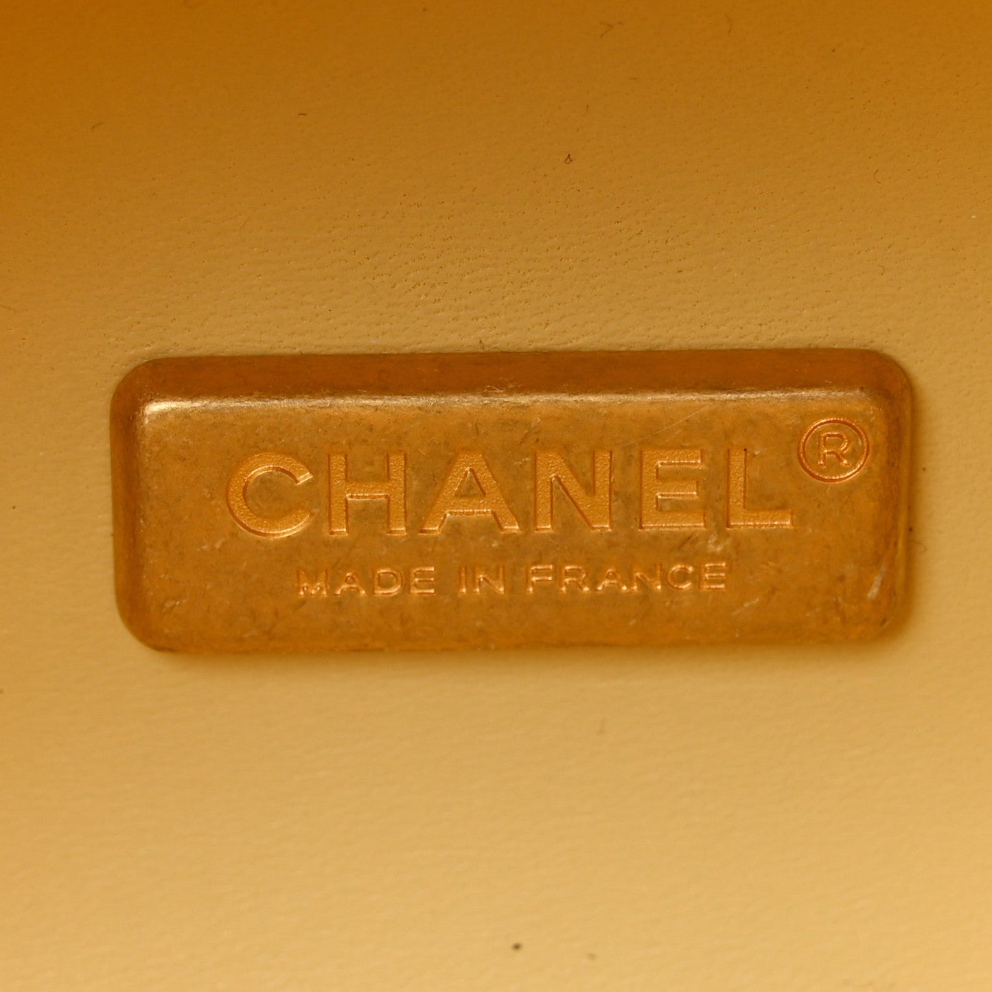 Lambskin Quilted CC Bubble Vanity Case With Chain Light Yellow