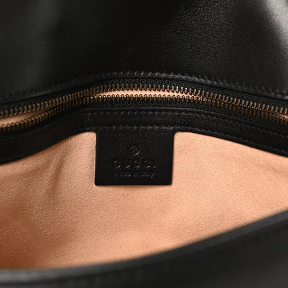 Calfskin Matelasse Small GG Marmont Shoulder Bag Black