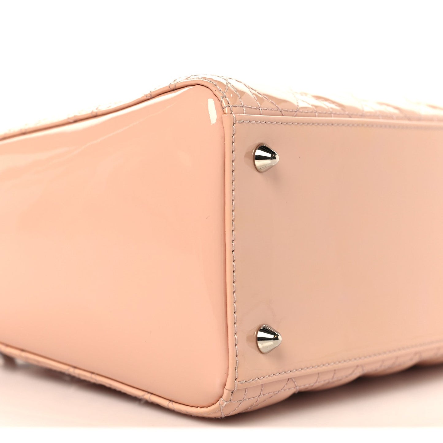 Patent Cannage Medium Lady Dior Rose Clair